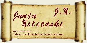 Janja Miletaški vizit kartica